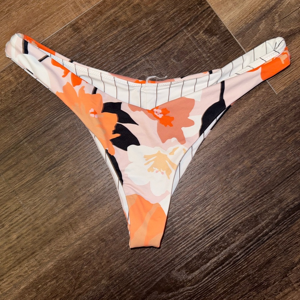 Rip Curl Floral Bikini Bottom - Orange and Black